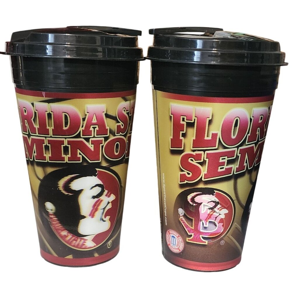 Florida State Seminoles Travel Tumbler Set Of 2 With Lids 16 Oz Capitol Cups Mad